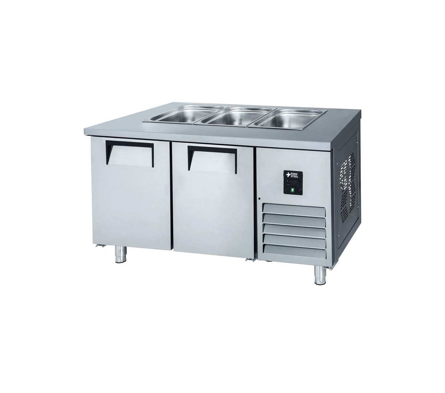 Raw Steel salad service refrigerator 2 door 4 gn 1/1