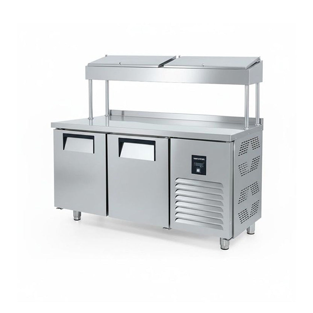 Raw Steel Salad Refrigerator Counter 150cm