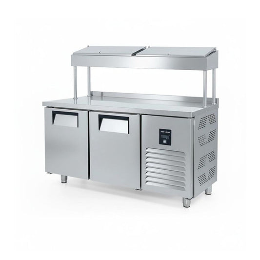 Raw Steel Salad Refrigerator Counter 150cm