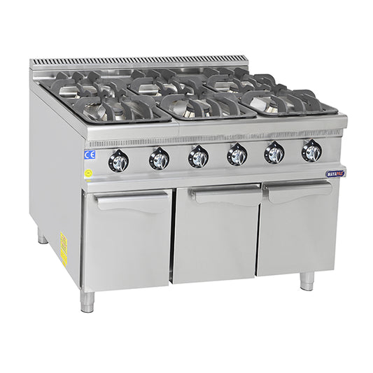 MayaPaz-Gas Cooker 6 Burners - With Oven