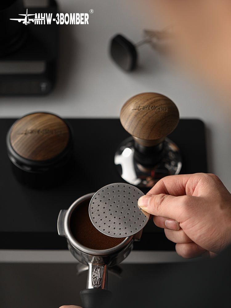 MHW-3BOMBER Espresso Puck Screen With Round Hole - Black