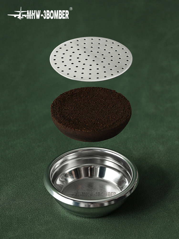 MHW-3BOMBER Espresso Puck Screen With Round Hole - Black