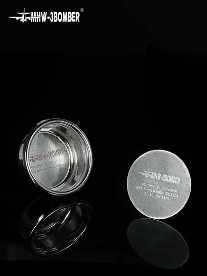 MHW-3BOMBER Espresso Puck Screen With Round Hole - Silver
