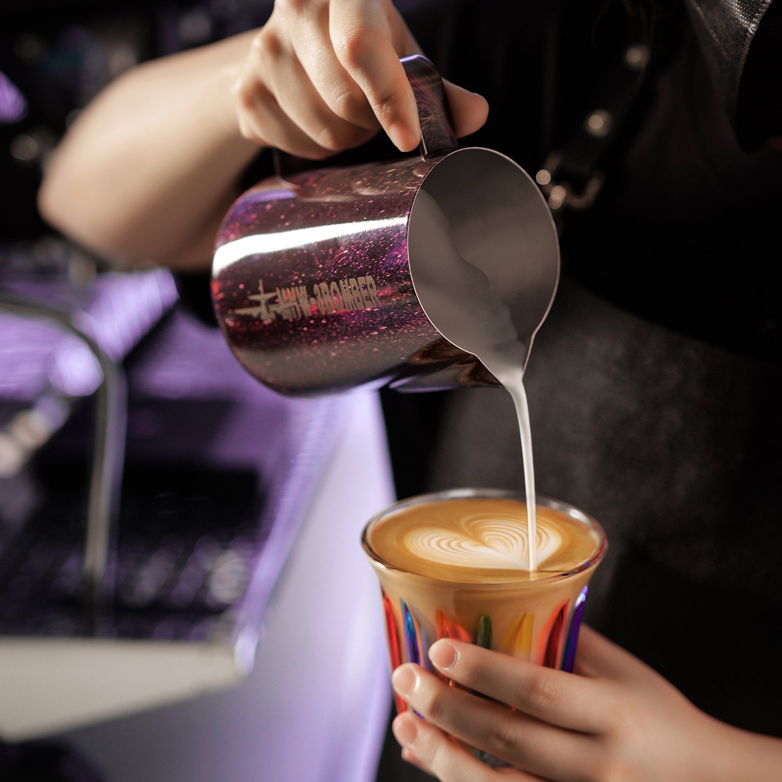 MHW-3BOMBER Latte Art Pitcher 5.0 Purple 500ml