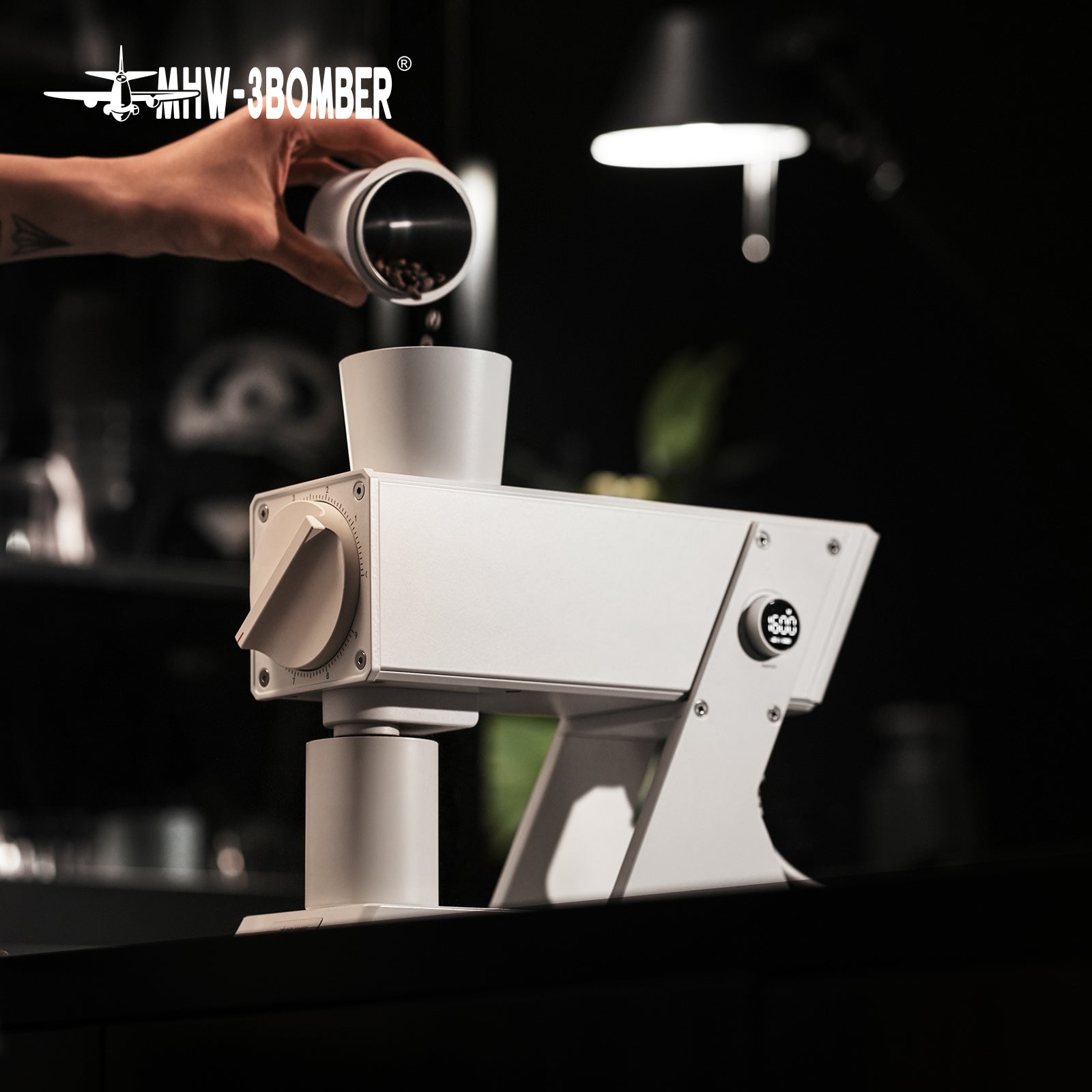 MHW-3BOMBER F74 Navigator Electric Coffee Grinder - White