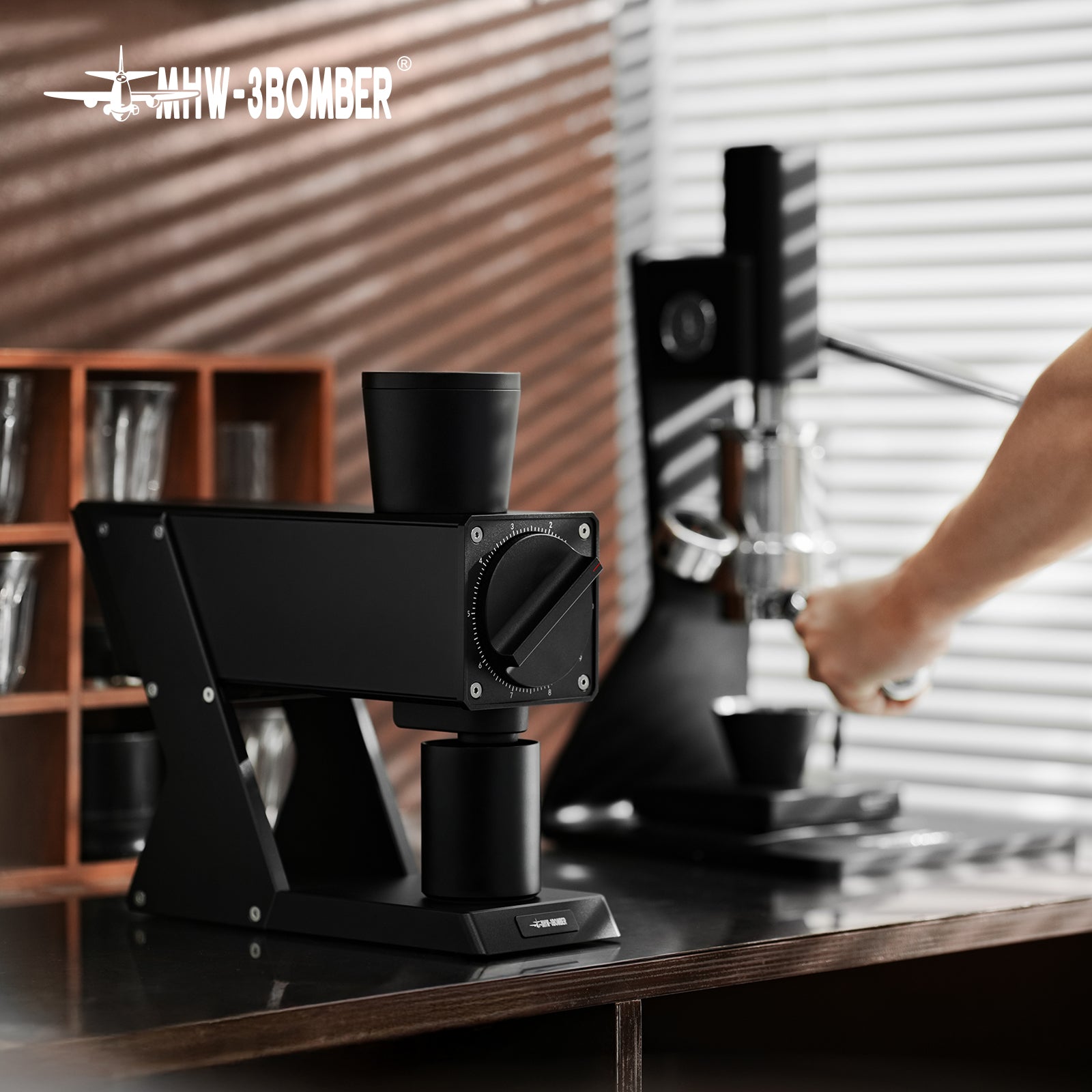 MHW-3BOMBER F74 Navigator Electric Coffee Grinder - Black