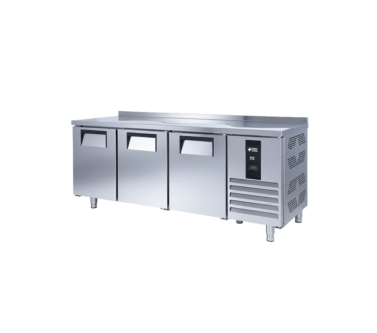 Raw Steel Undercounter 3 Doors Refrigerator