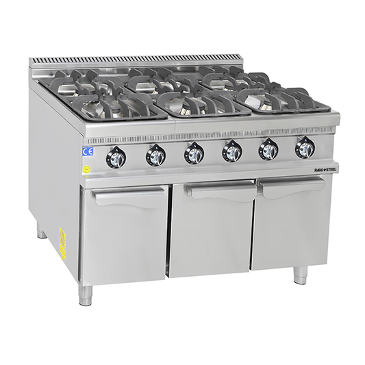 Raw Steel Burner Gas Stand with oven (135x90x85)