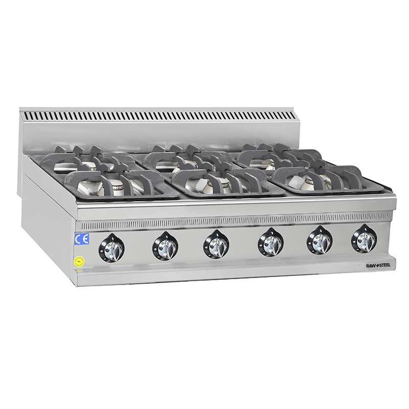 Raw Steel 6 Burner Gas Overcounter (120x70x25)