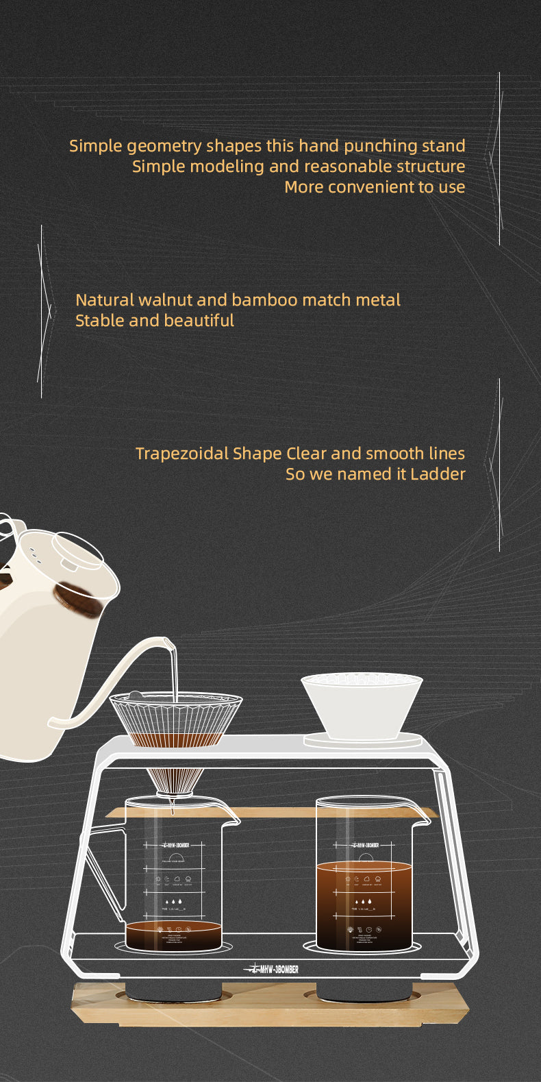 MHW Pour Over Ladder Dripper Stand - Single