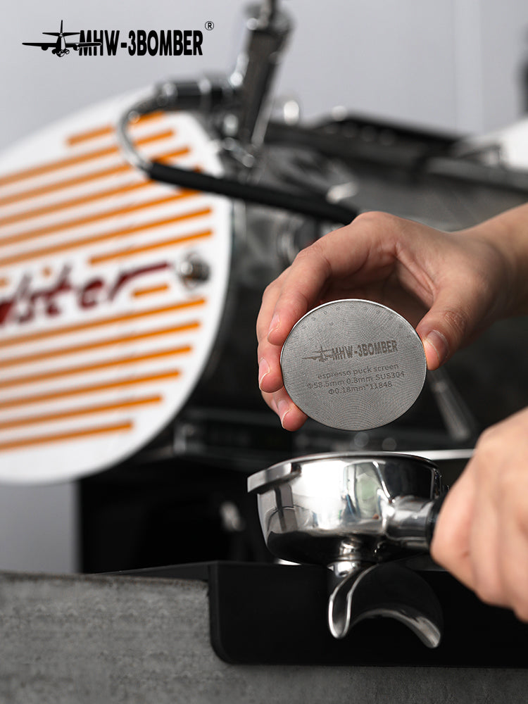 MHW-3BOMBER Espresso Puck Screen With Round Hole - Black