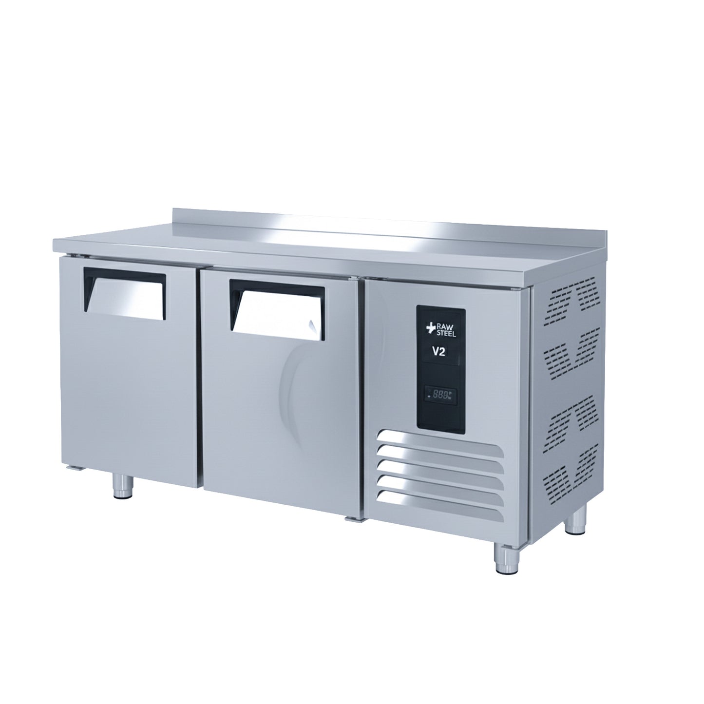 Raw Steel Undercounter 2 Doors Freezer