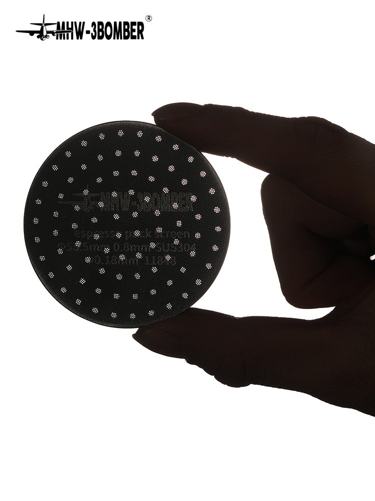 MHW-3BOMBER Espresso Puck Screen With Round Hole - Black