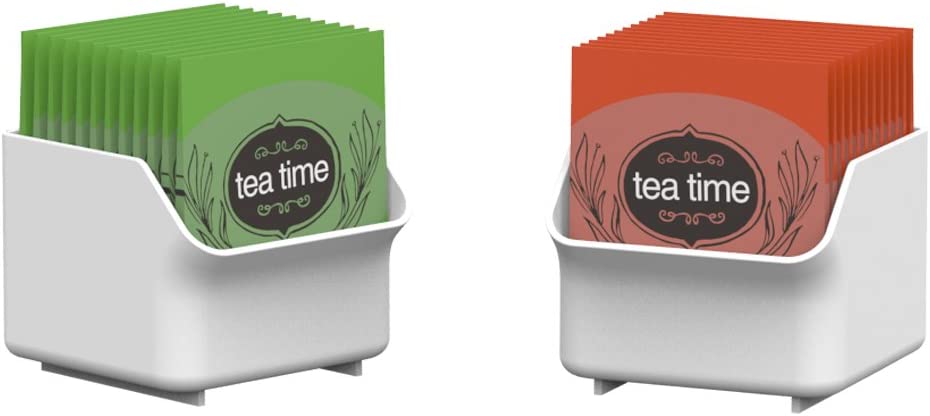 Tea Bag Holder And Condiment Organizer - White