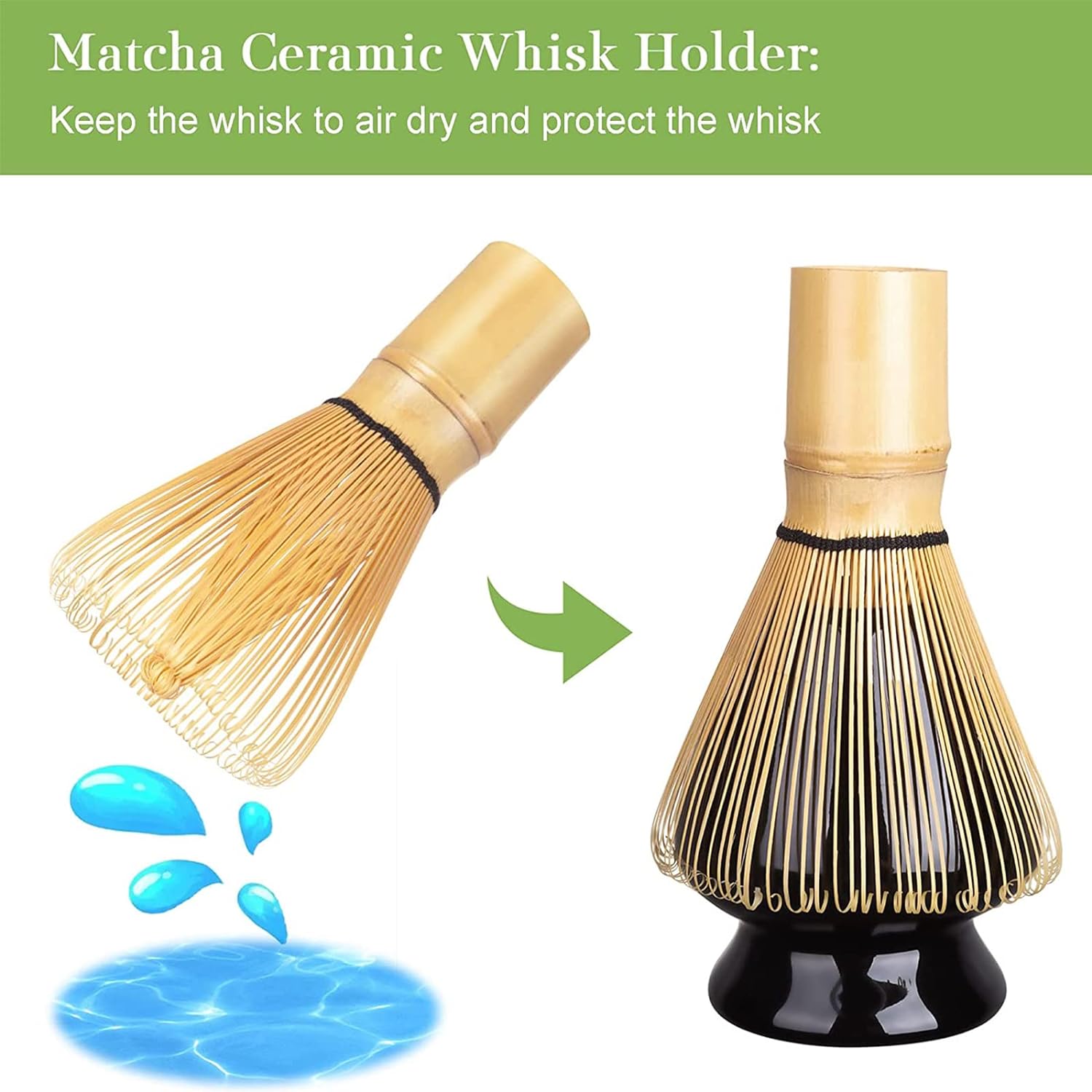 Bamboo Matcha Whisk Set - Black