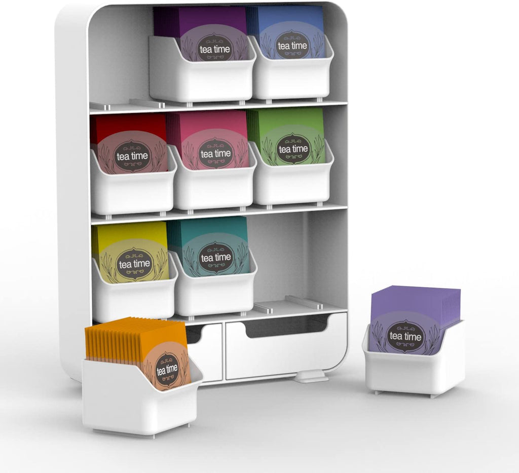 Tea Bag Holder And Condiment Organizer - White