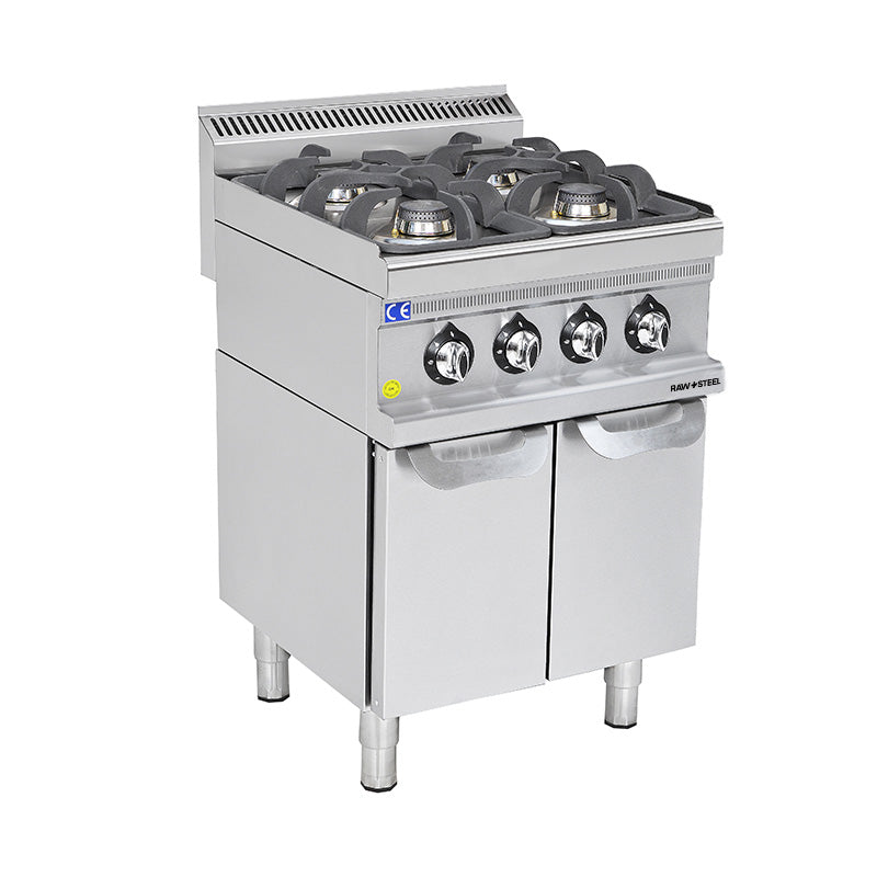 Raw Steel 4 Burner Gas Stand with oven (90x90x85)