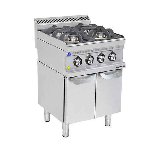 Raw Steel 4 Burner Gas Stand with oven (90x90x85)