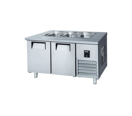 Raw Steel salad service refrigerator 2 door 4 gn 1/1