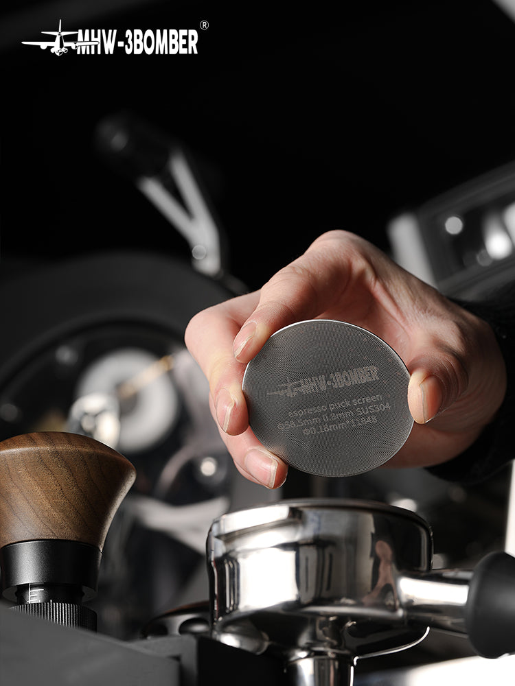 MHW-3BOMBER Espresso Puck Screen With Round Hole - Black