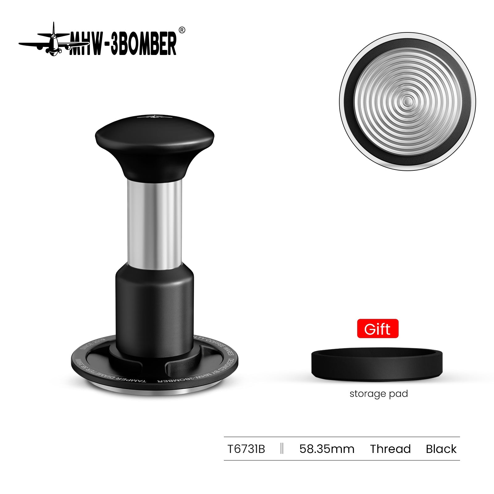 MHW-3BOMBER Knight Impact Tamper 58.35 mm - Black