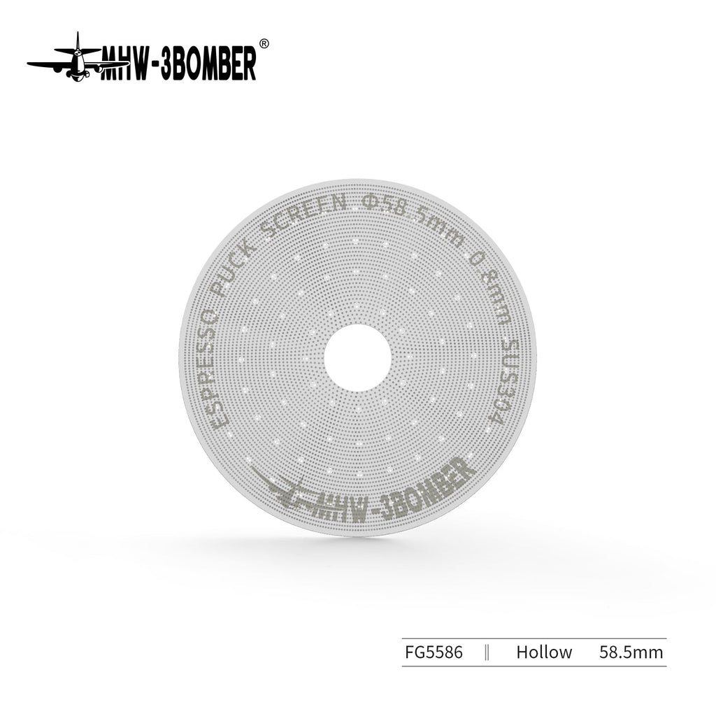 MHW-3BOMBER Espresso Puck Screen With Round Hole - Silver