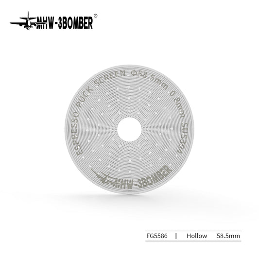 MHW-3BOMBER Espresso Puck Screen With Round Hole - Silver