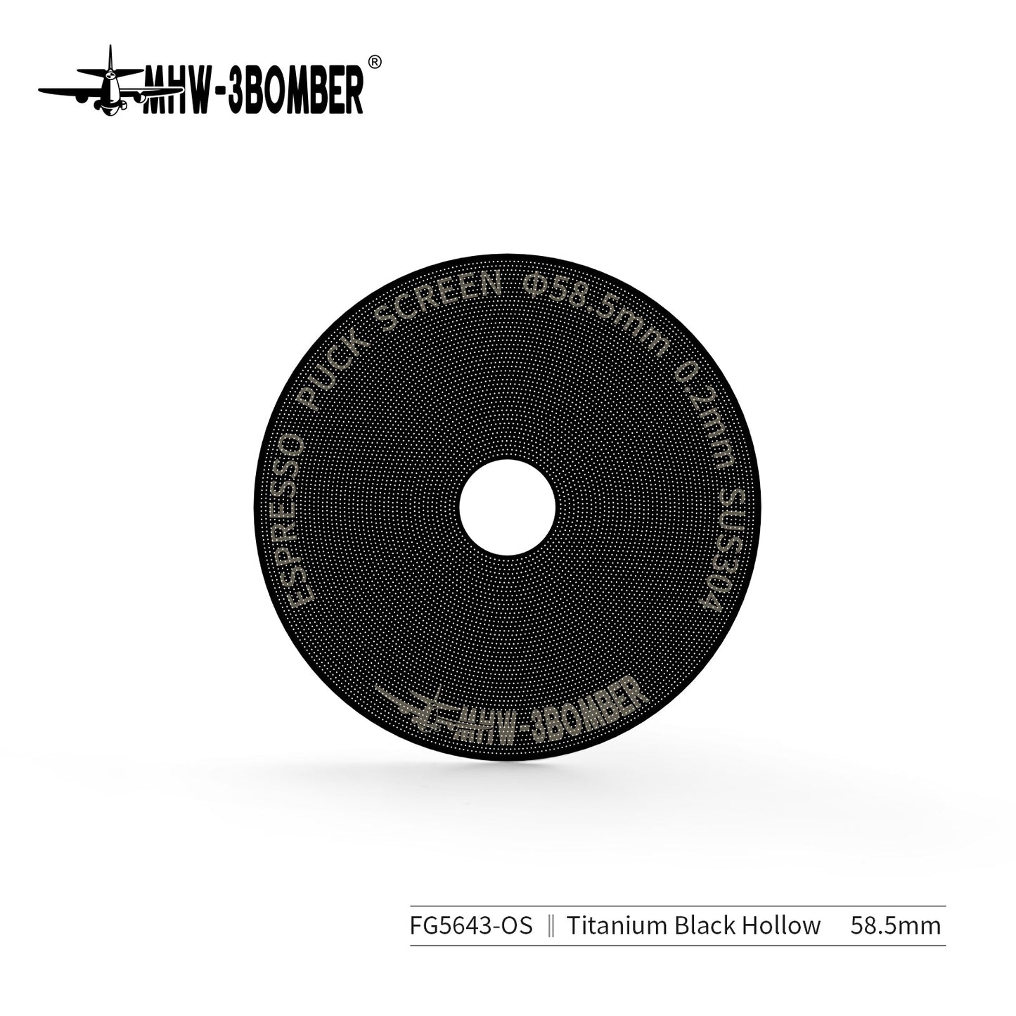 MHW-3BOMBER Espresso Puck Screen With Round Hole - Black