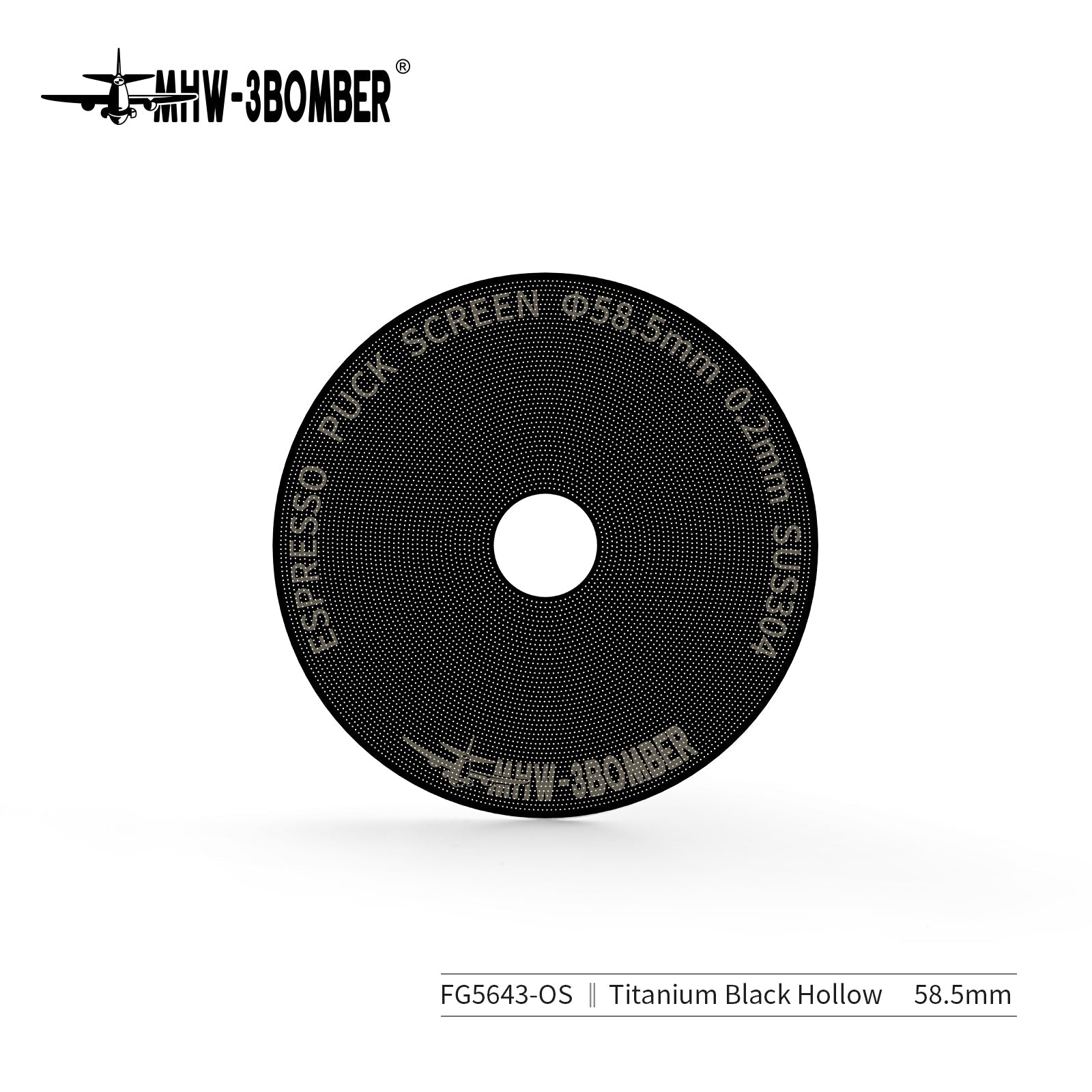 MHW-3BOMBER Espresso Puck Screen With Round Hole - Black