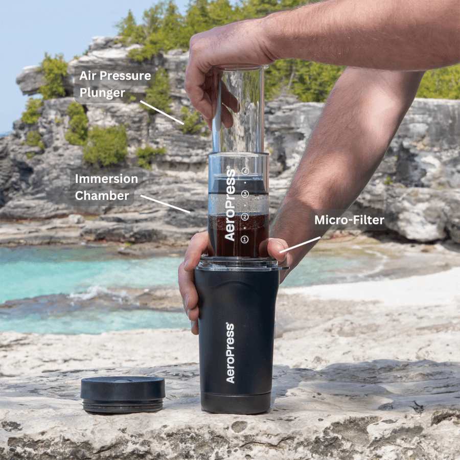 AeroPress Go Plus – Portable Travel Coffee Maker Kit