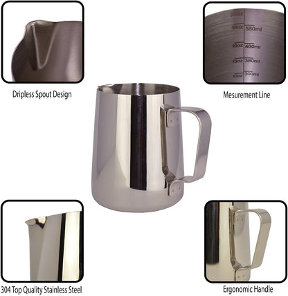 Milk Frothing Pitcher 600ml - Stainless Steel