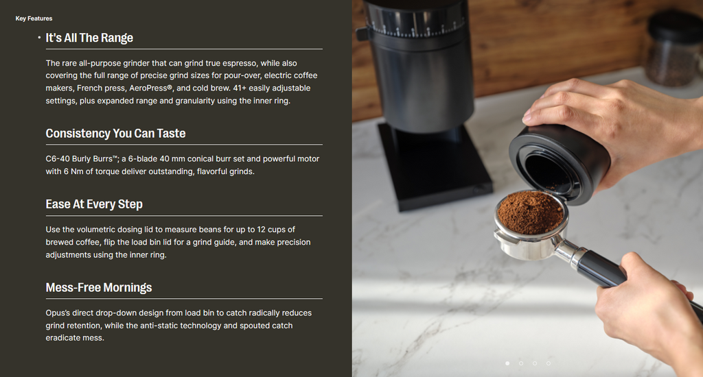Fellow Opus Conical Burr Grinder - White