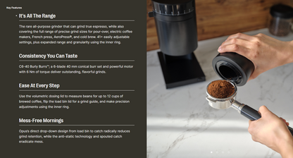 Fellow Opus Conical Burr Grinder - White